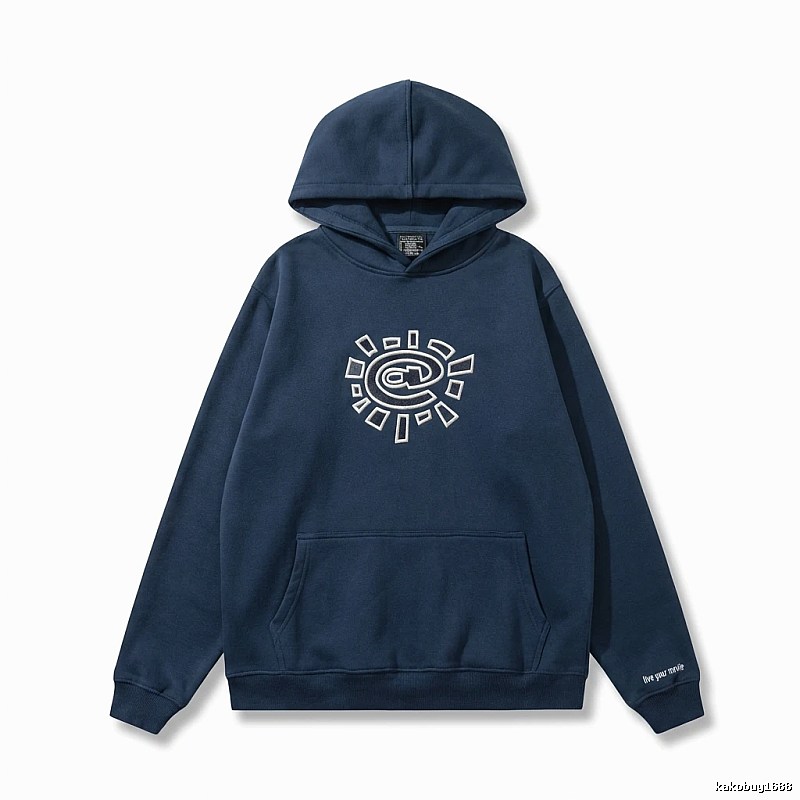 ADWYSD retro-style navy blue hoodie