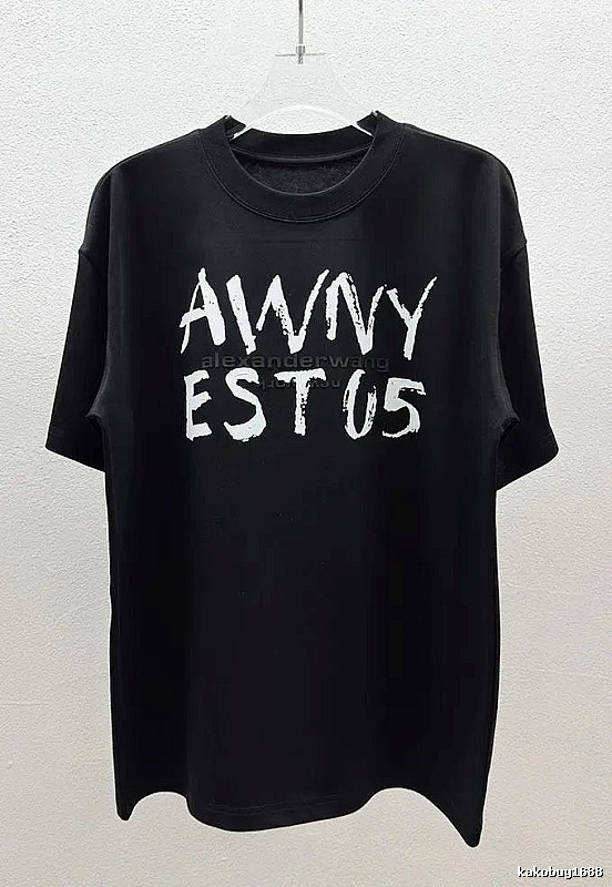 Alexander Wang Alphabet Street Style Black T-Shirt