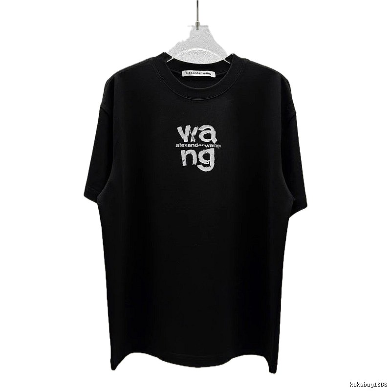 Alexander Wang Letter Print Cool Black T-Shirt