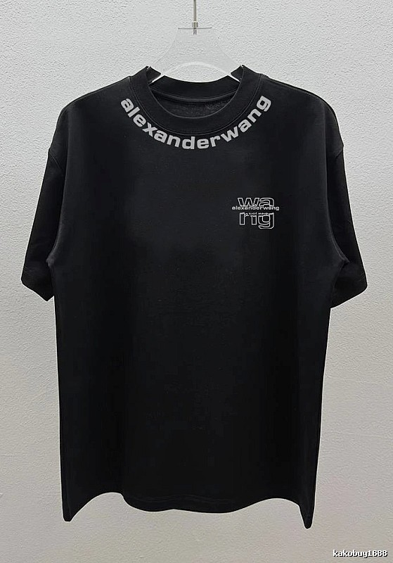 Alexander Wang Letter Print Street Style Black T-Shirt