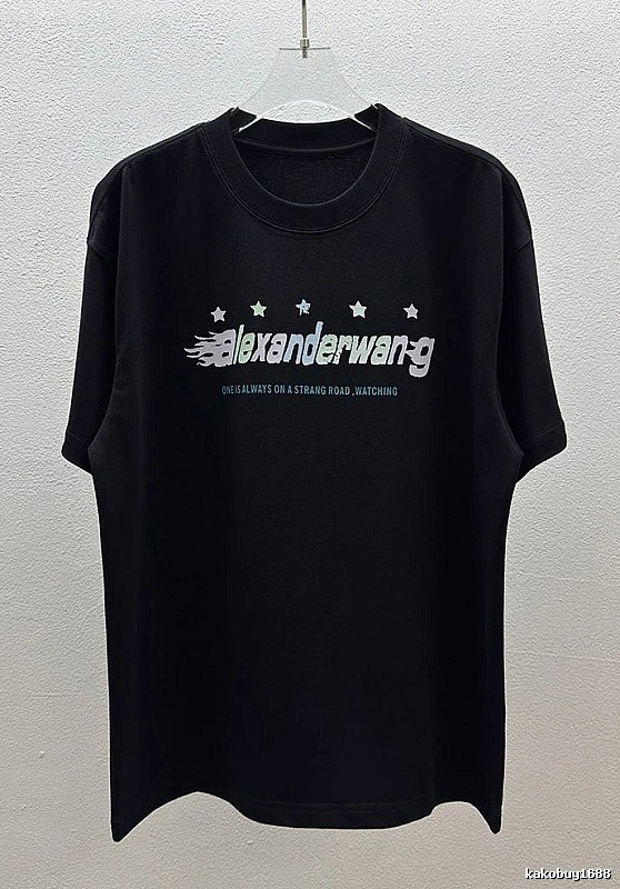Alexander Wang Star Print Trendy Black T-Shirt