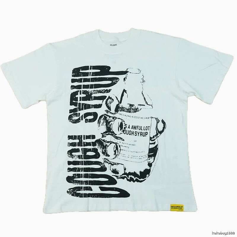 ALOCS Syrup Print Street Style White T-Shirt