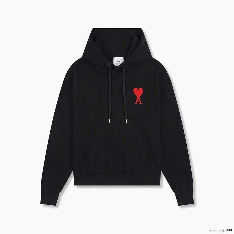 AMI Embroidered Heart Black Sweatshirt