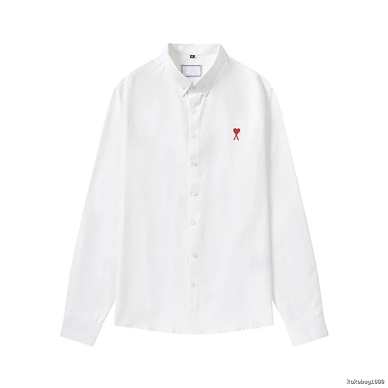 AMI Embroidered White Shirt with Love Design
