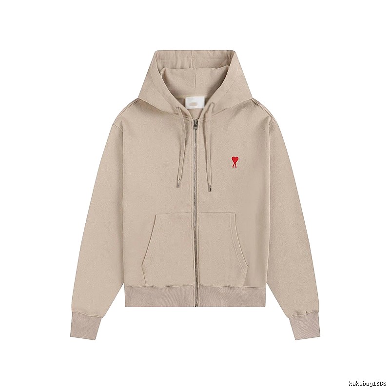AMI Love Minimalist Style Beige Cardigan