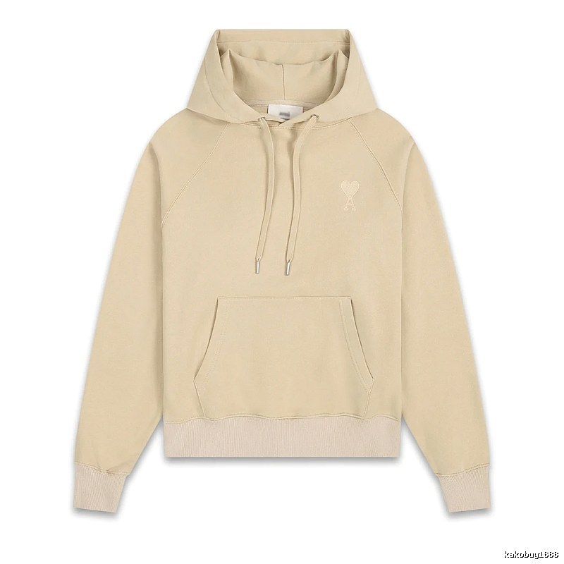AMI Love Minimalist Style Beige Hoodie