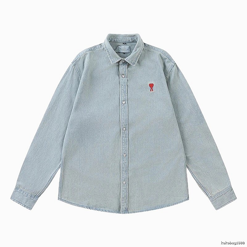AMI Love Retro Style Denim Shirt