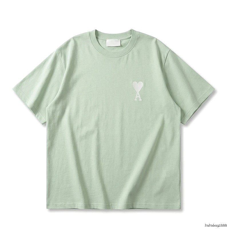 AMI Love Series Simple Style Light Green T-shirt