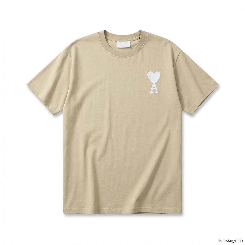 AMI minimalist style beige T-shirt