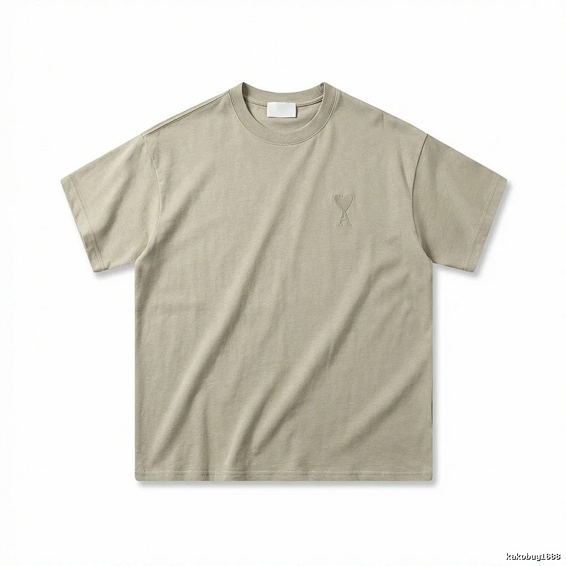 AMI minimalist style khaki T-shirt