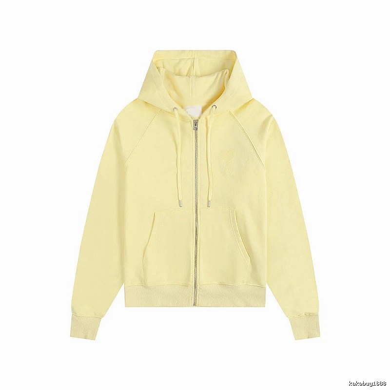 AMI minimalist style light yellow hoodie