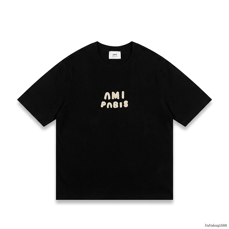 AMI Paris Alphabet Style Black T-shirt
