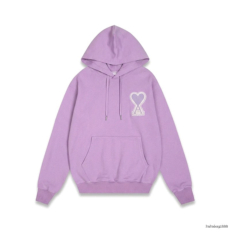 AMI series trendy brand light purple hoodie