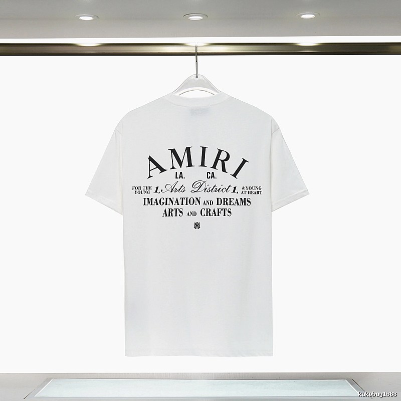 Amiri Casual Graphic T-shirt White Blue Amiri for Comfortable Styling