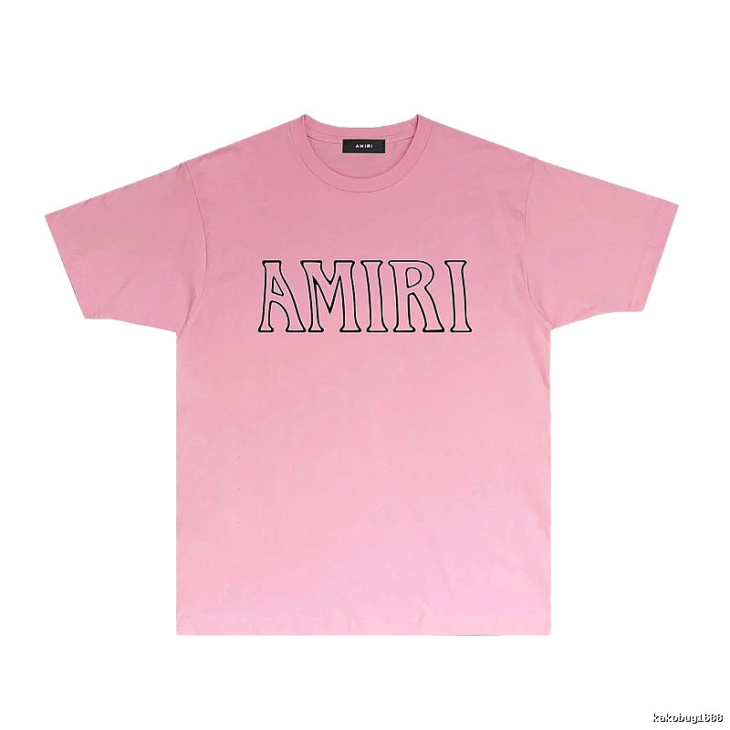 AMIRI minimalist style pink T-shirt