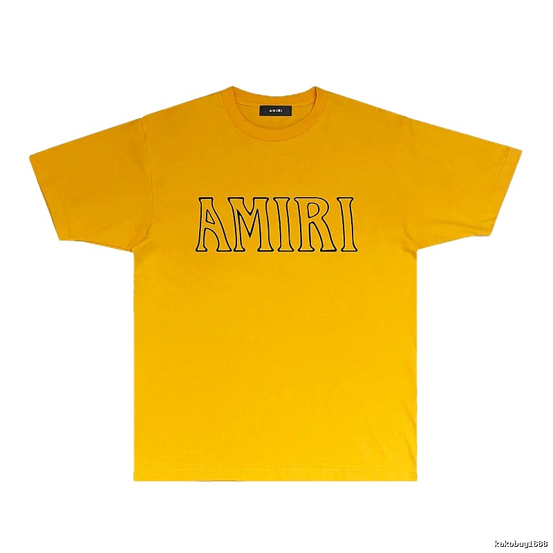 AMIRI minimalist style yellow T-shirt