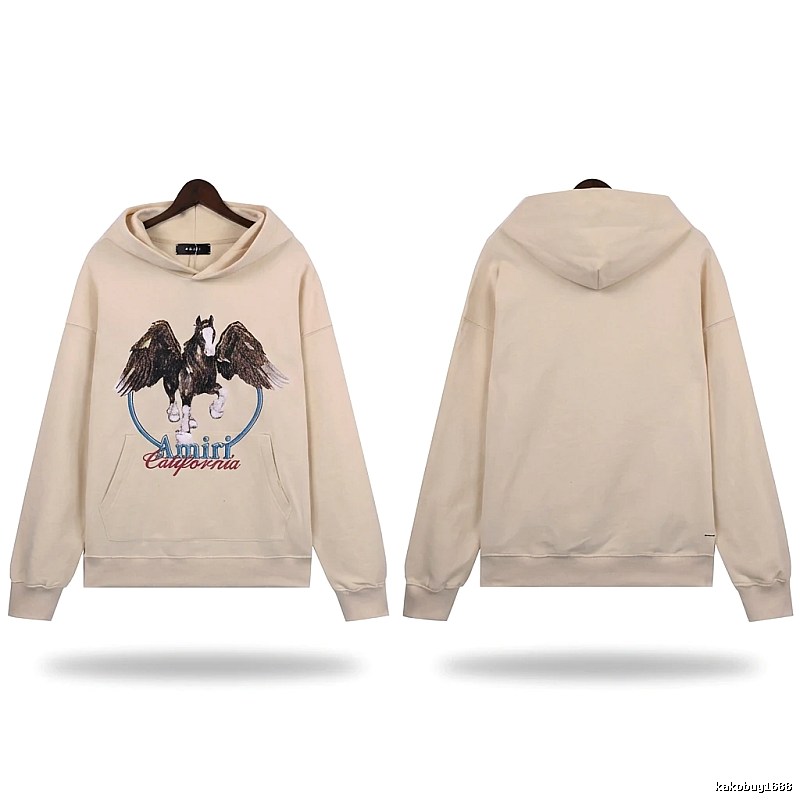 AMIRI Pegasus Series Casual Style Off-White Sweatshirt