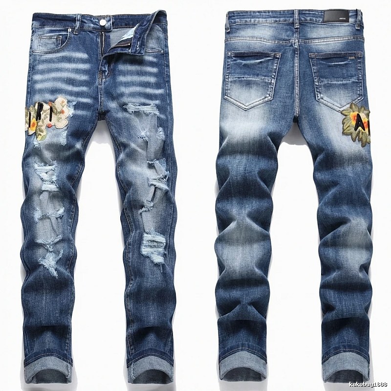 AMIRI Ripped Embroidered Jeans