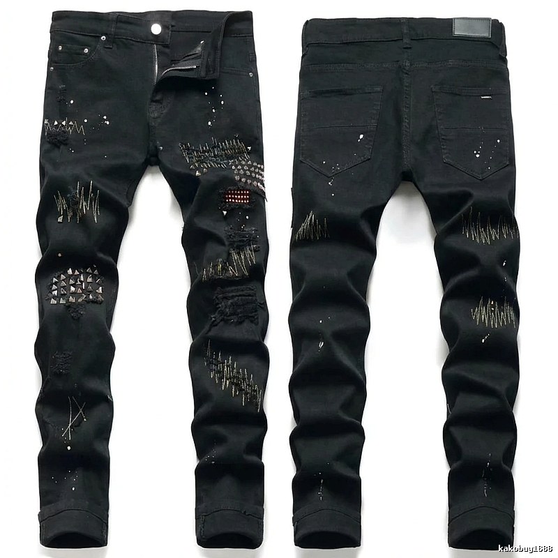 AMIRI Ripped Trendy Black Pants