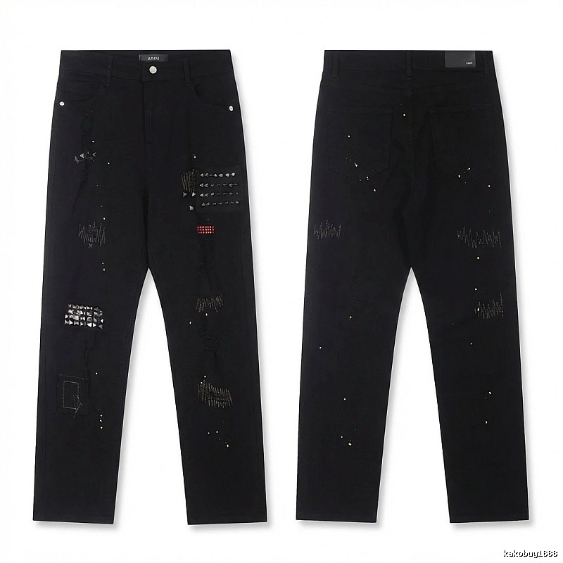 AMIRI Rivet Punk Style Black Pants