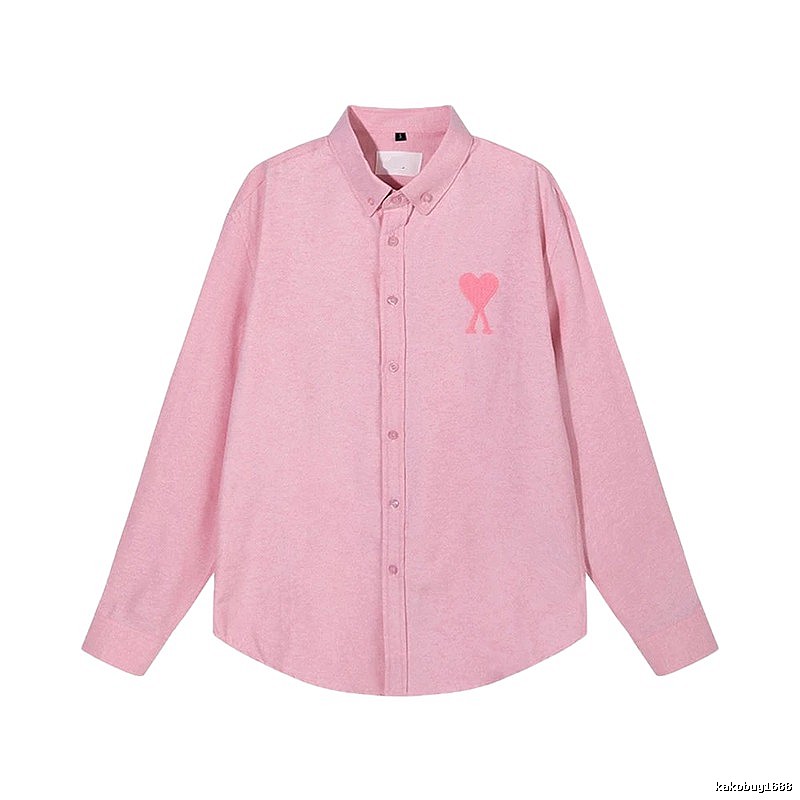 AMI's Love Minimalist Style Pink Shirt