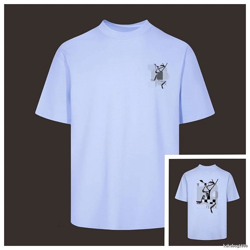 Arc'teryx Printed Trendy Style Light Blue Short-sleeved T-Shirt