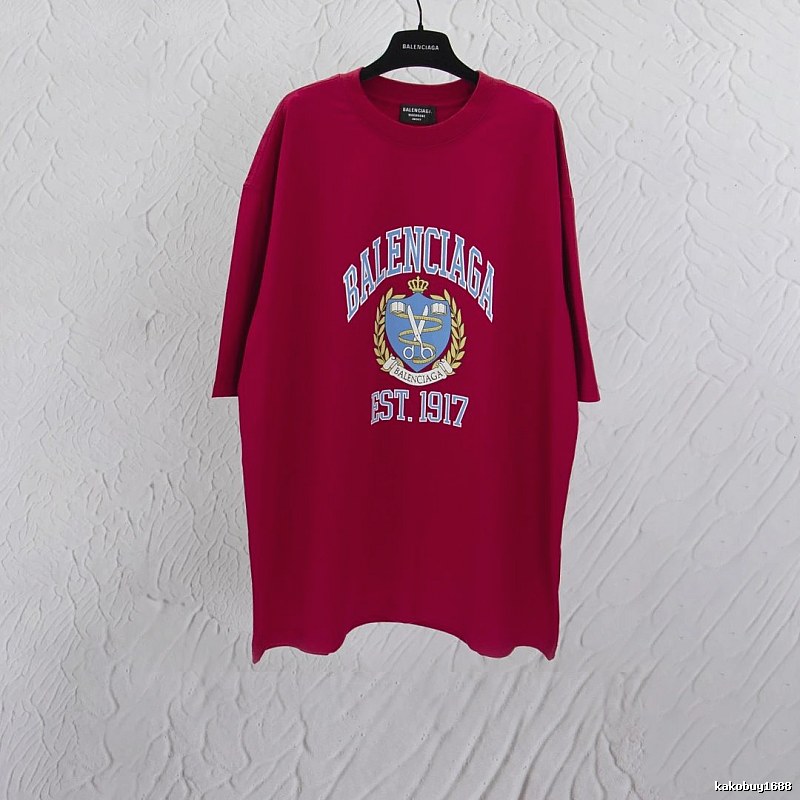 Balenciaga Badge Style Red T-shirt