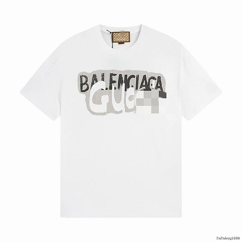 Balenciaga Co-branded Graffiti-style White T-Shirt