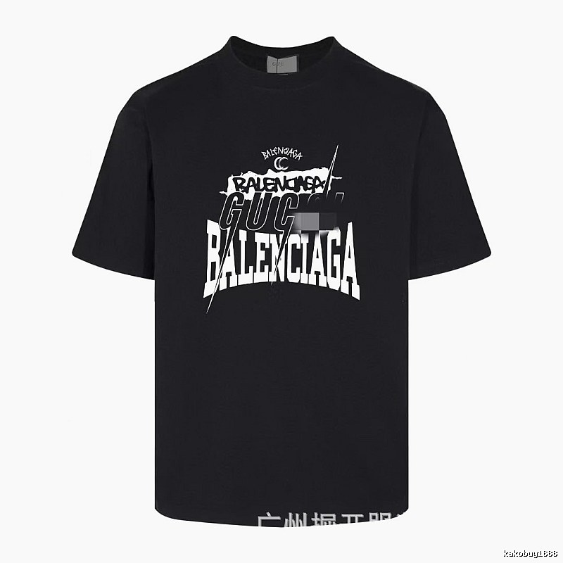 Balenciaga Co-branded Street Style Black Short-sleeve T-shirt