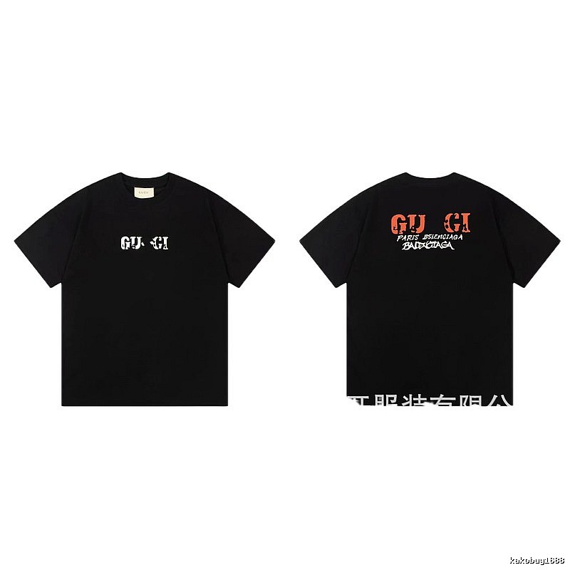 Balenciaga Co-branded Street Style Printed Black T-Shirt