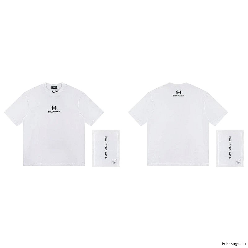Balenciaga Co-branded Trendy Printed White T-Shirt