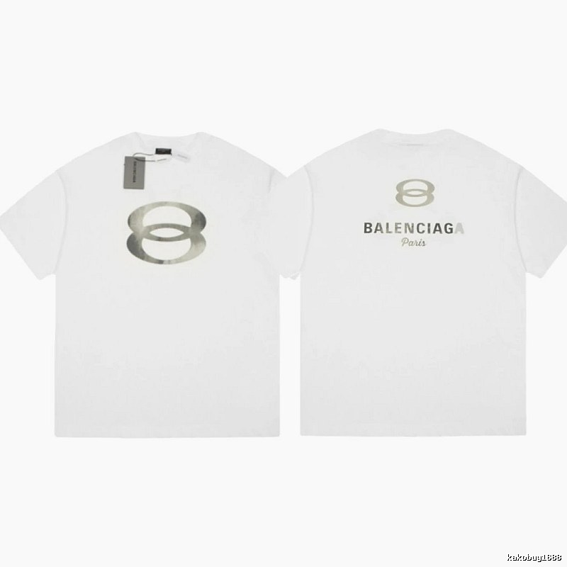 Balenciaga Double 8 Print Street Style White T-Shirt