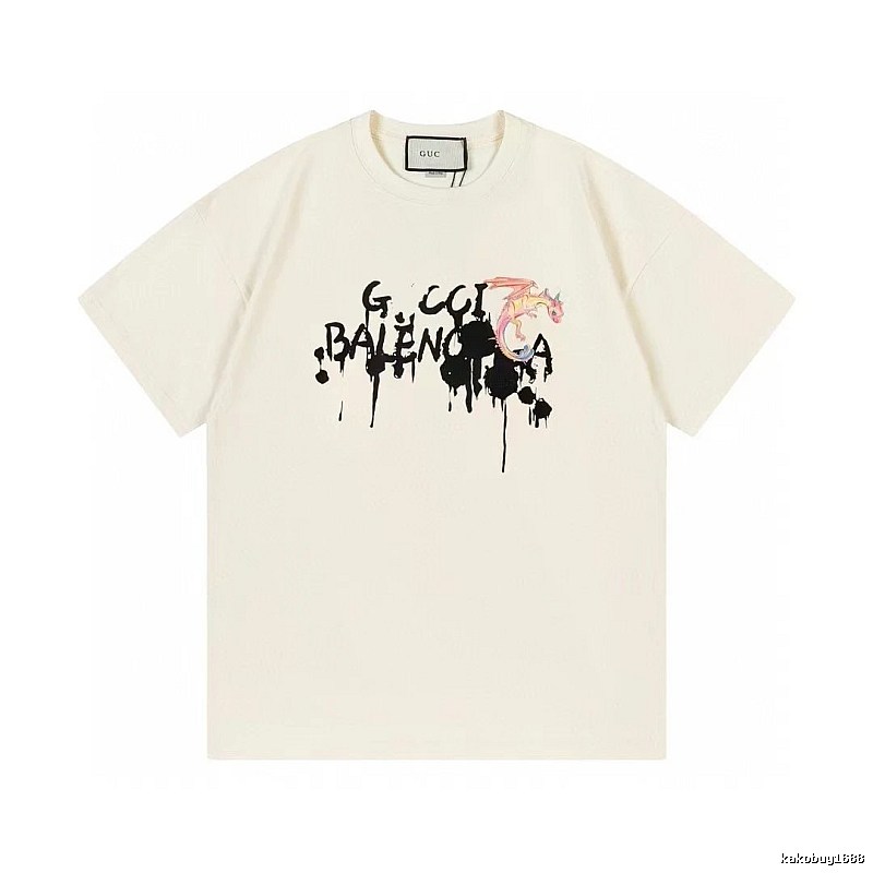 Balenciaga Graffiti Collaboration Street Style Off-White T-Shirt