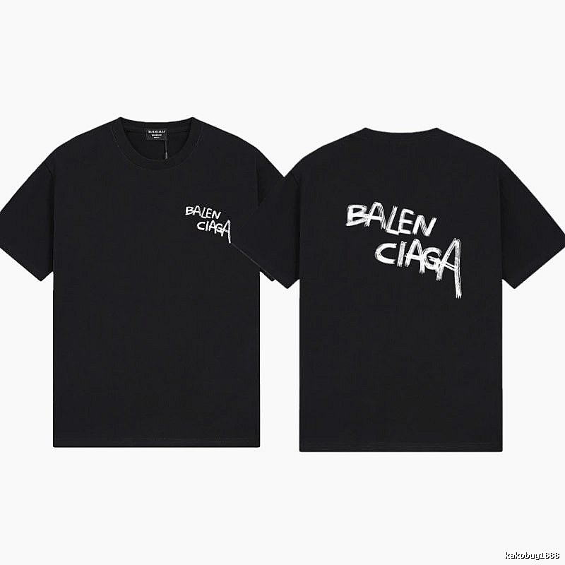Balenciaga Graffiti Street Style Black Short-sleeve T-shirt