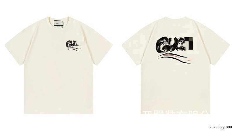 Balenciaga Graffiti Street Style Off-White Short-Sleeve T-Shirt