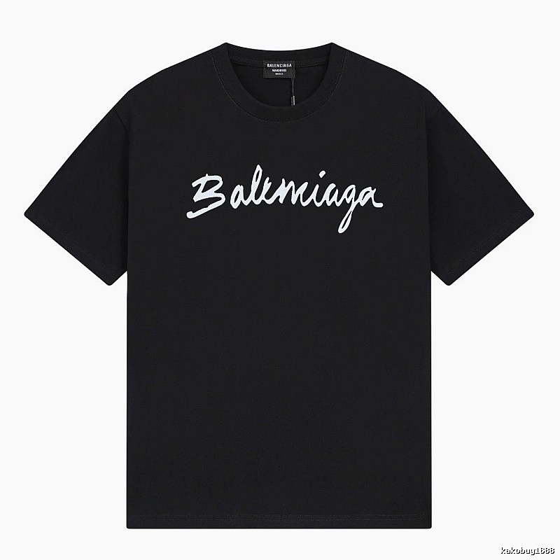 Balenciaga Handwritten Trendy Style Black T-shirt