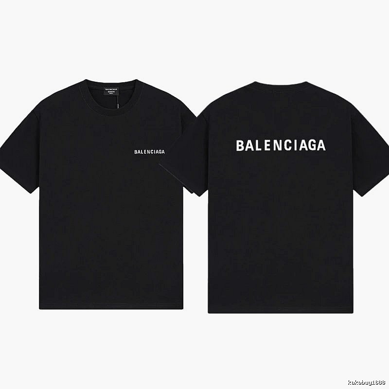 Balenciaga Letter Print Minimalist Style Black T-shirt