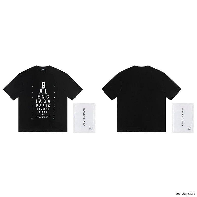 Balenciaga Letter Print Street Style Black T-Shirt
