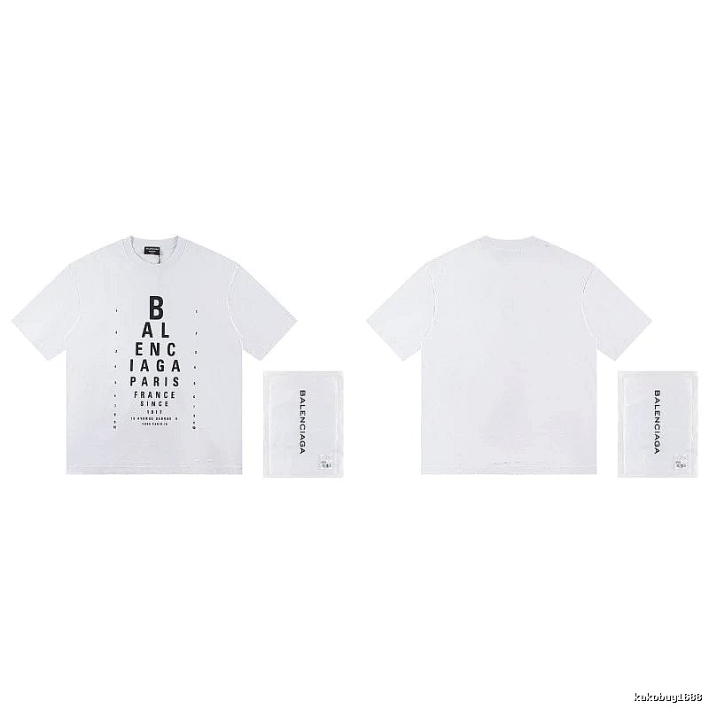 Balenciaga Letter Print Street Style White T-Shirt