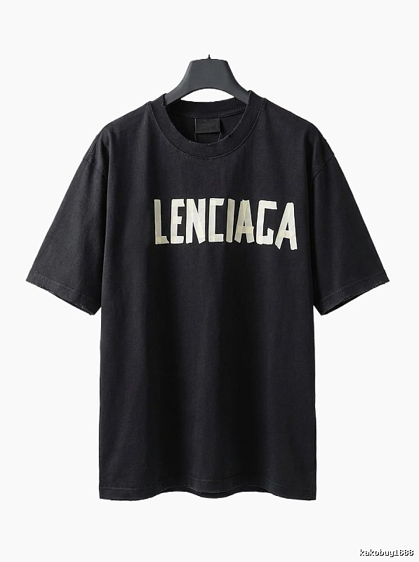 Balenciaga letter-style black T-shirt