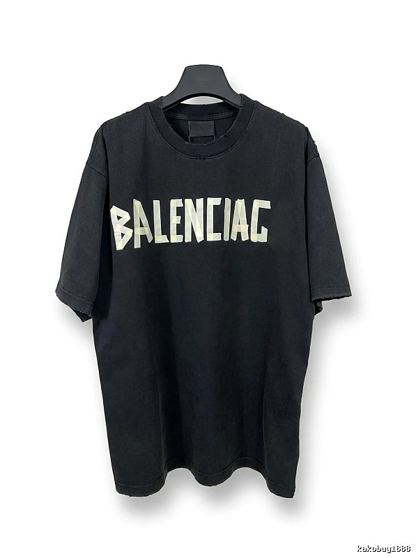 Balenciaga letter-style black T-shirt