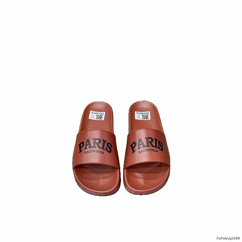 Balenciaga PARIS Streetwear Brand Brick Red Slippers