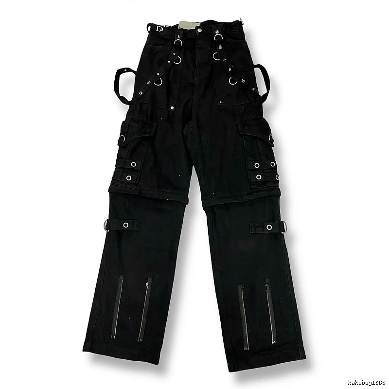Balenciaga punk-style black cargo pants