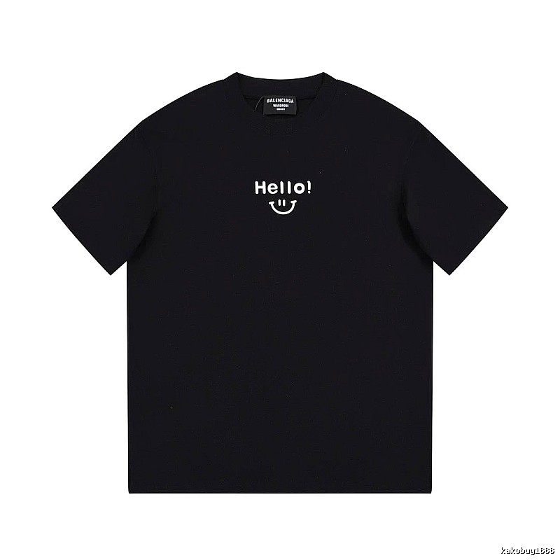 Balenciaga Smiley Print Street Style Black T-Shirt