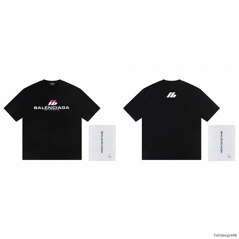Balenciaga Sport Collection Edgy Cool Style Black Short-sleeve T-shirt