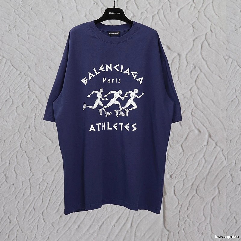 Balenciaga sporty navy blue T-shirt
