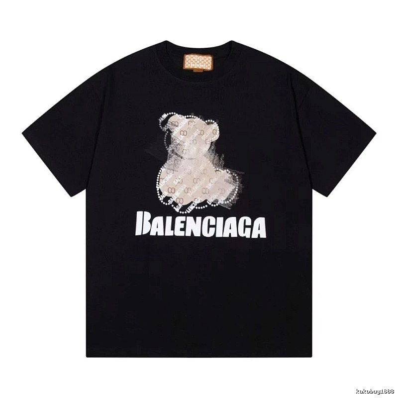 Balenciaga Trendy Black T-Shirt with Bear Print