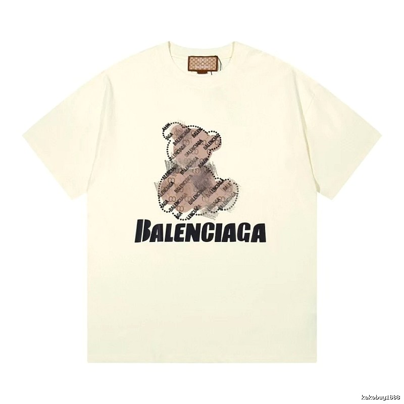 Balenciaga Trendy Off-white T-shirt with Bear Print