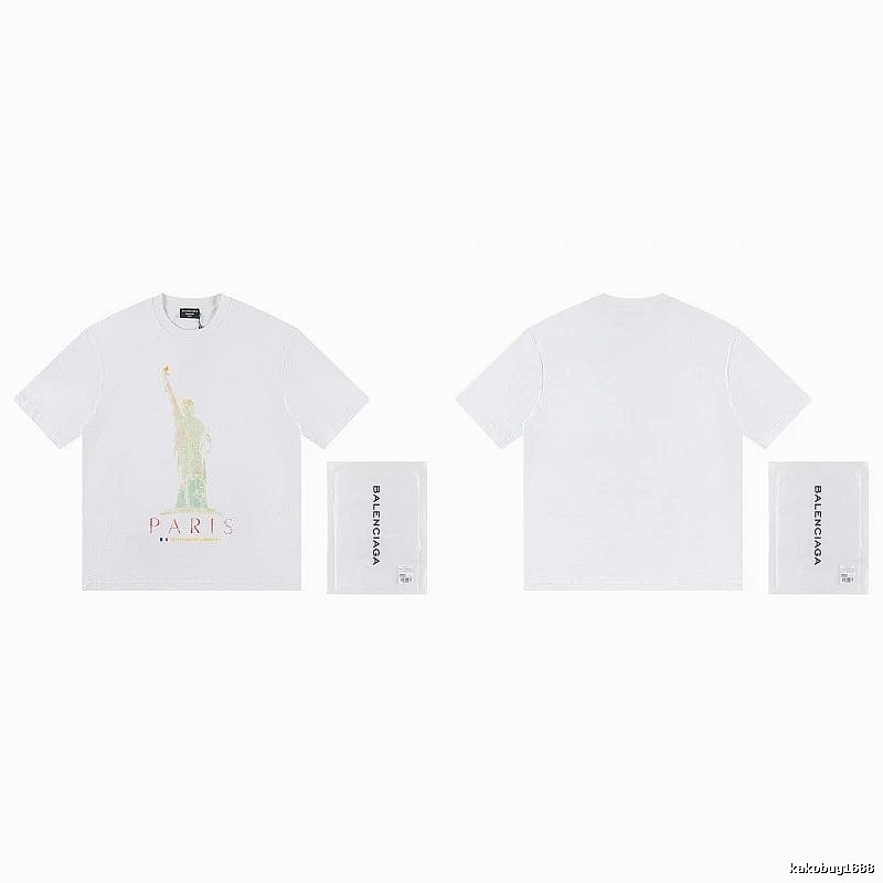 Balenciaga Trendy White T-shirt with Statue of Liberty Print