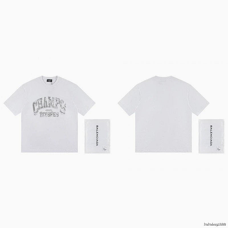 Balenciaga Vintage Distressed Lettering White T-Shirt